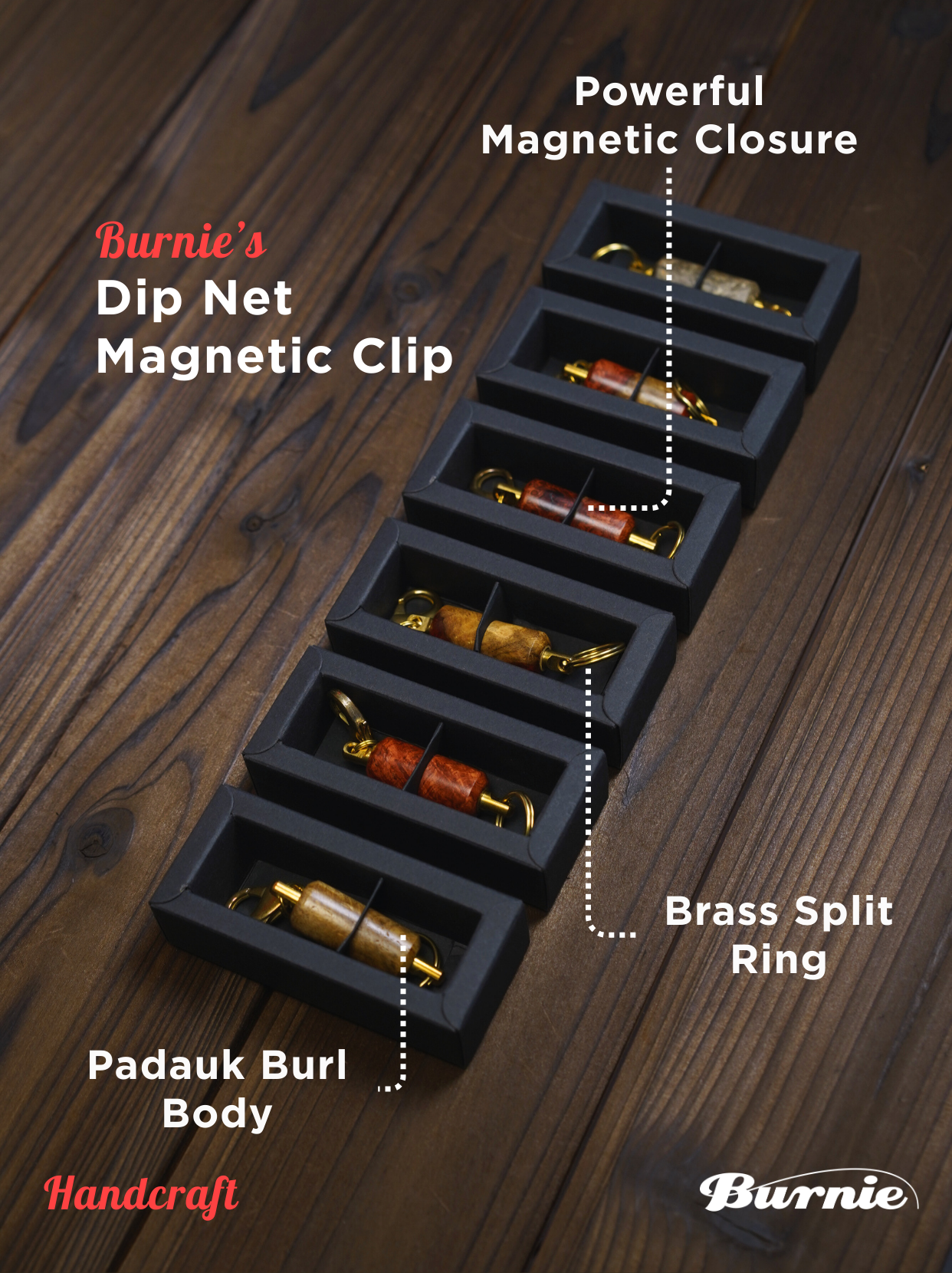 Burnie FANTASIA Dip Net Magnetic Clip & Lanyard