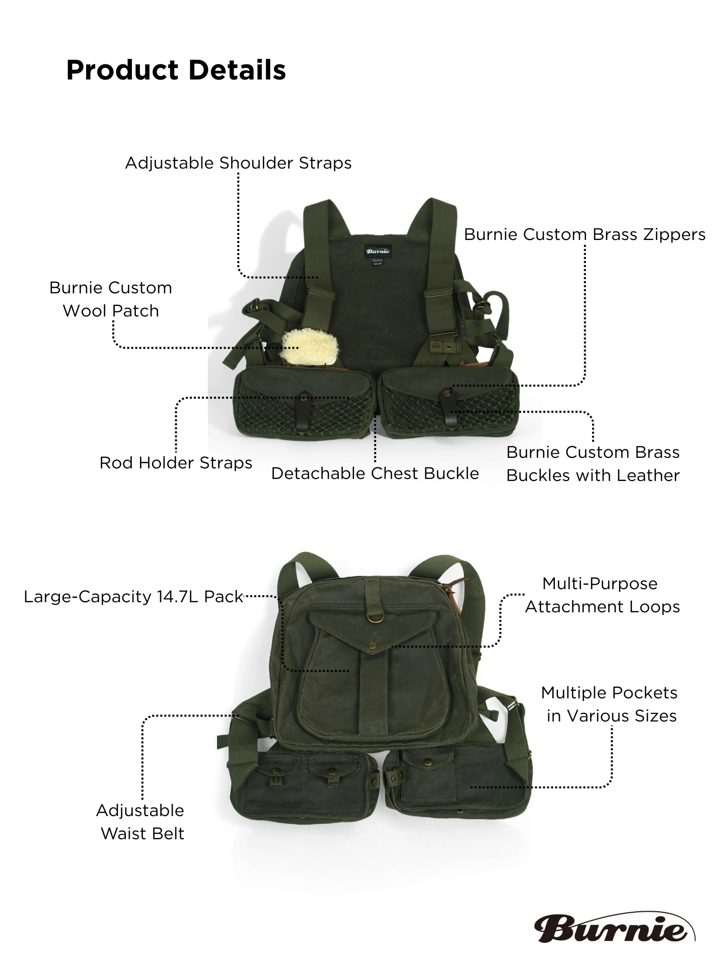 Burnie SONATA Waxed Fishing Vest